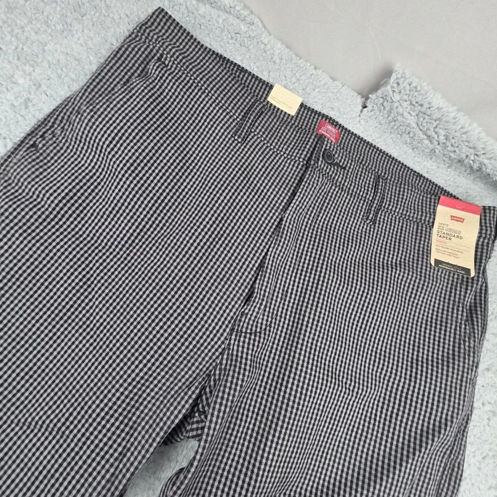 Levi's XX Chino Pants Men 38x30 Black White Gingham Standard Taper Stretch